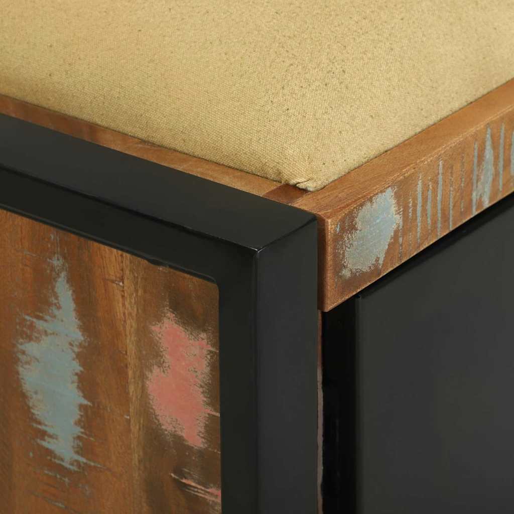 Storage Bench Multicolored 100 X 35 X 50 Cm Solid Reclaimed Wood