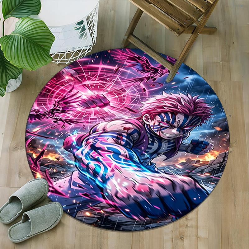 1pc Akaza  Carpet, Round Rug, Comfortable, Suitable for Entryways, Living Rooms, Office, And Bedrooms, Christmas Decoration