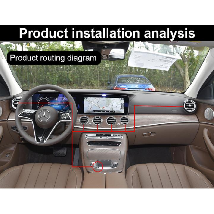 For Mercedes Benz C238 W238 E-Class Coupe Accessories Air Vents LED Ambient Light Car Interior Decoration Atmosphere RGB 64Color Neon Lights 4