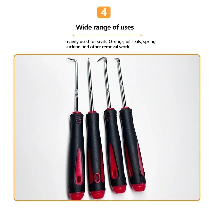 4pcs Car Pick Hook Set O Ring Oil Seal Screwdrivers Puller Remover O-Ring Seal Gasket Auto Repair Tools