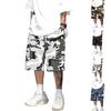 Herren lockere 3/4-Länge Shorts Mehrere Taschen Sport Cargo Shorts Kordelzug Taille Lässiger Stil für den Alltag