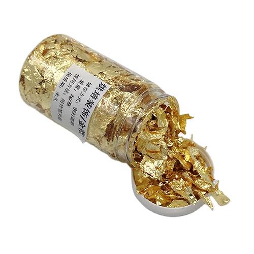 Gold Foil Flakes for Resin Gilding Flakes Metal Gold Leaf Flakes for Nails Crafts Painting Art Slime 5gram/bottle золотой