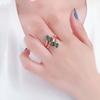 Rose Gold Plated Princess Diana Green Stone Ring Purple Gold Ring Generous Luxury Jewelry