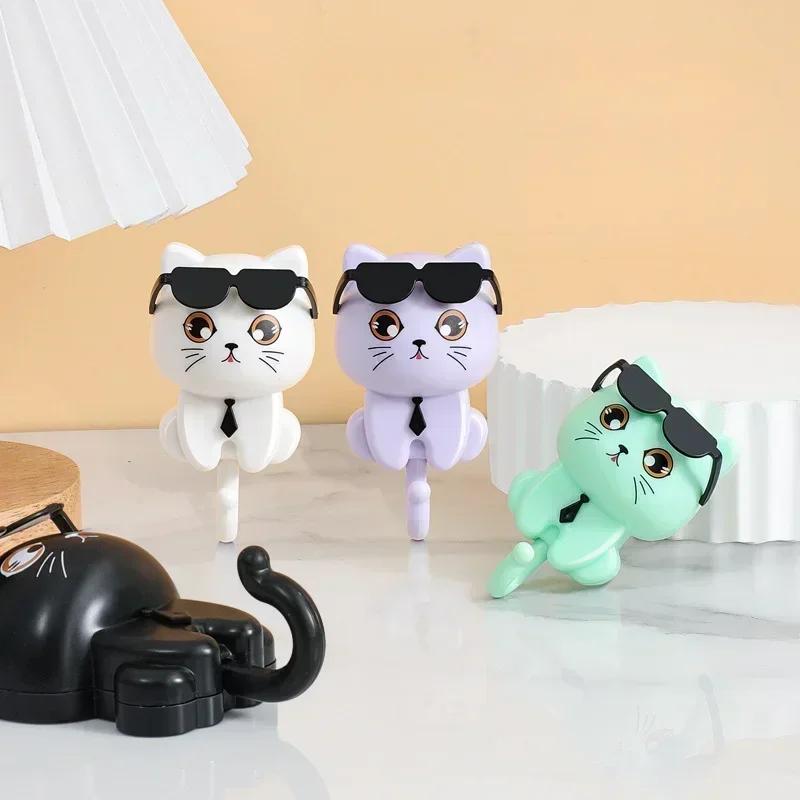1PC Cartoon Sunglasses with Creative Hooks No Holes No Marks Strong Adhesive Hooks Cat Hooks