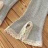 Girl's Flared Pants for Spring Autumn New Fashionable Girls Clothing Korean Version Solid Color Lace Split Trousers