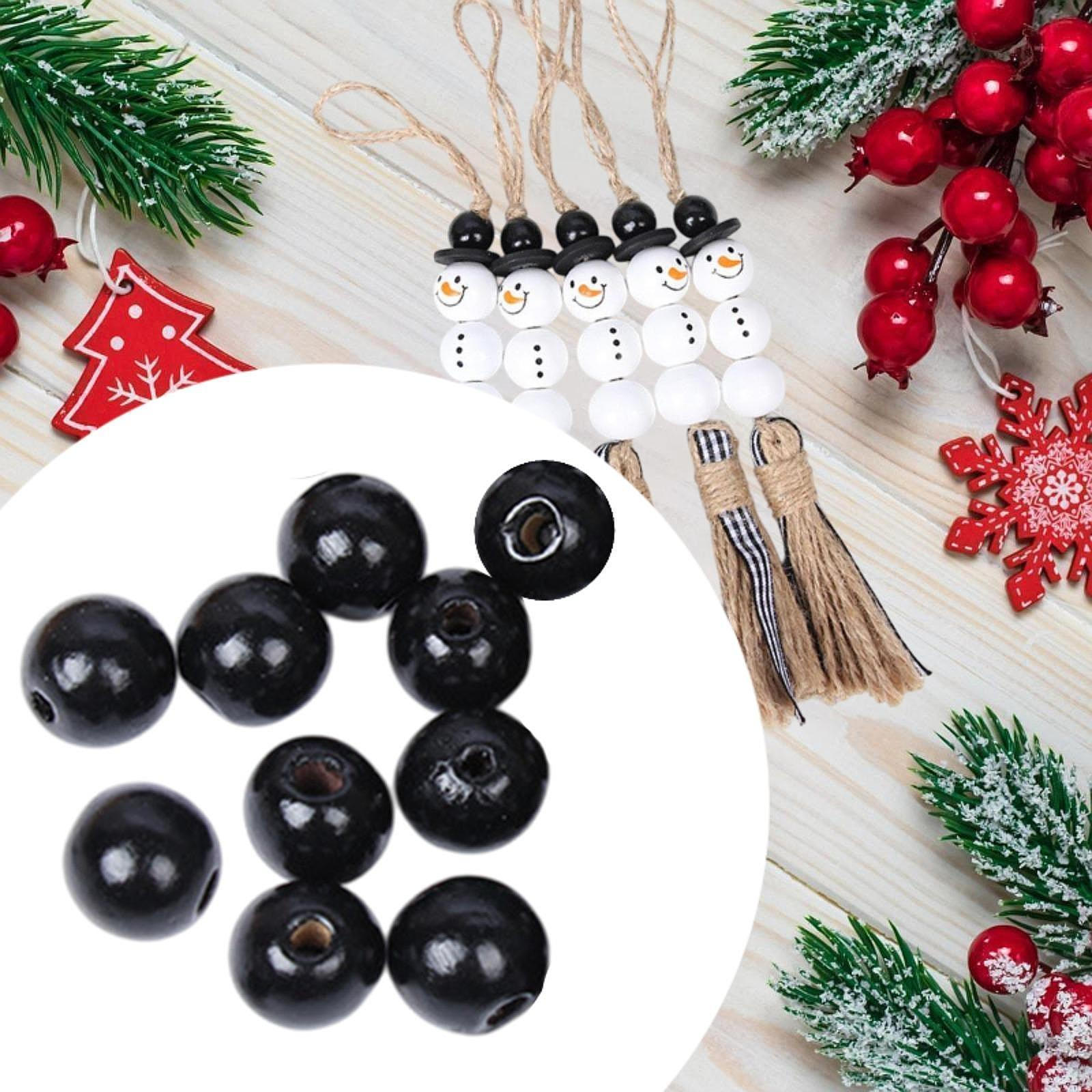 

10 шт. Рождественский снеговик деревянные бусины украшения DIY ремесла браслет аксессуар искусство Round Beads