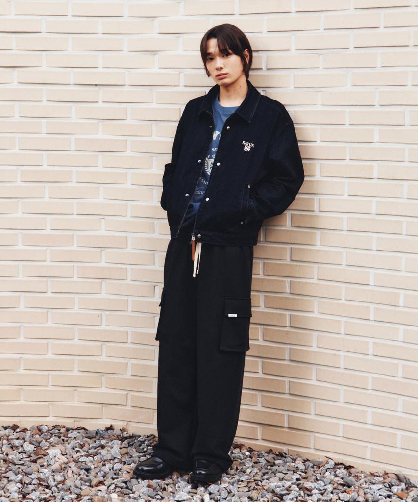 Seteo Cargo Wide Sweatpants Black