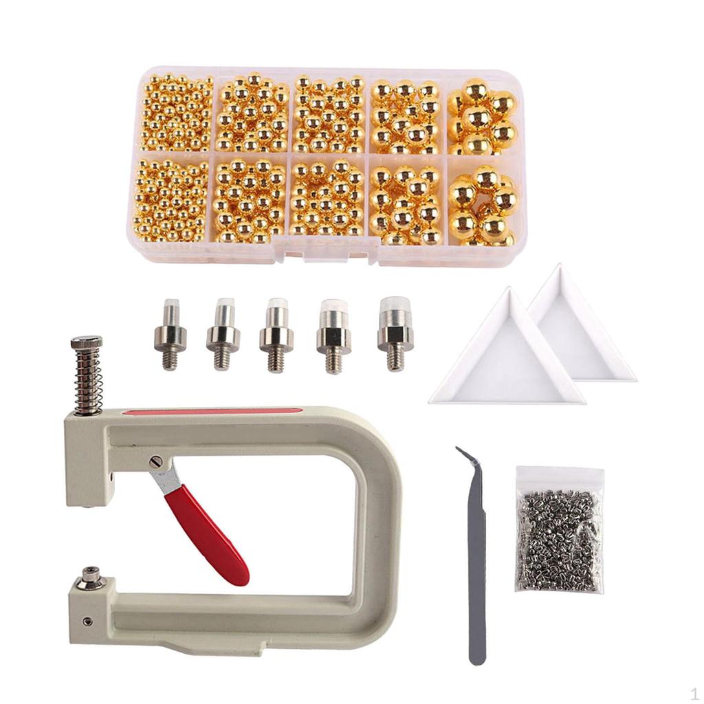 Hand Press Pearl Setter Tool Beads Punching Machine Handmade Setting