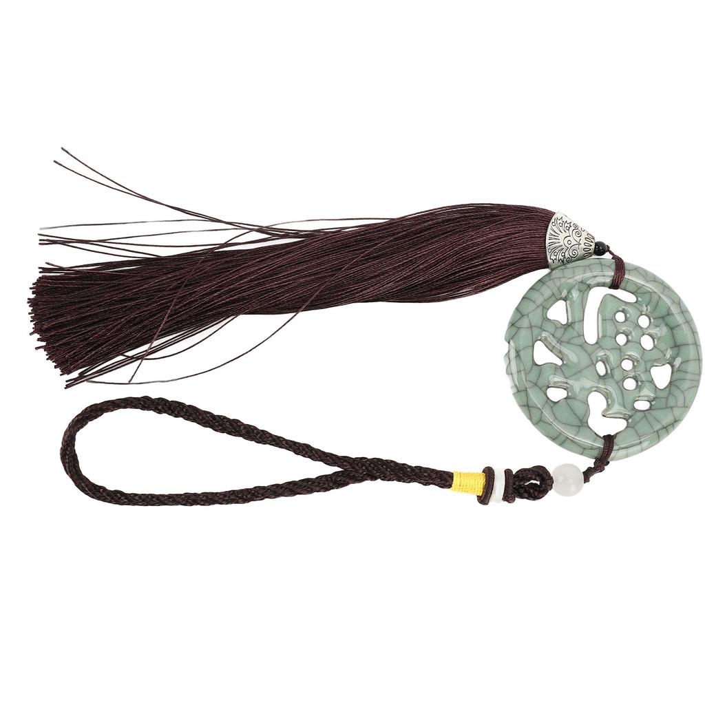 Round Keychain Porcelain Beads DIY Attractive Decorative Practical Cute Style Hanging Tassel