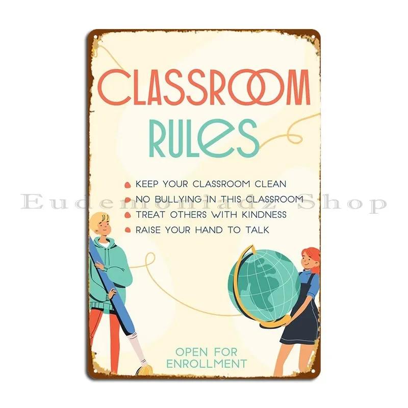 Classroom Rules Metal Sign Printing Classic Garage Home Designing Tin Sign Poster 20x30cm（7.8x11.8inch）