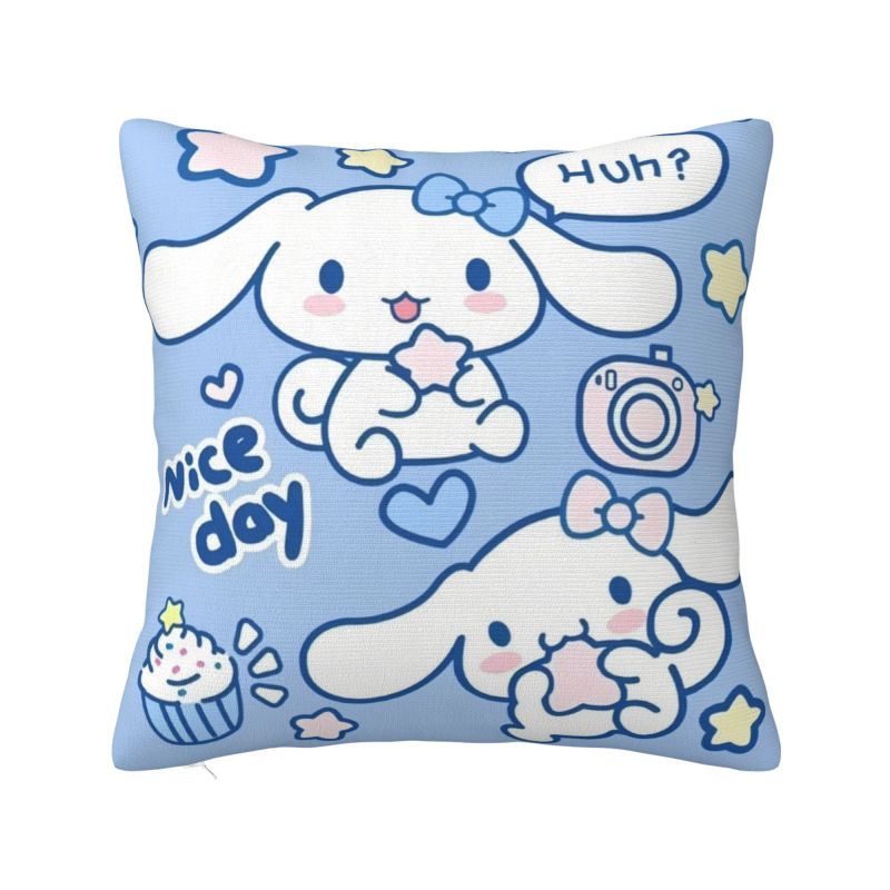 Custom Cinnamoroll Sanrio Cartoon Cushion Cover 45x45cm Yugui Dog Xina Cinnamon Dog Velvet Luxury Pillow for Car Sofa
