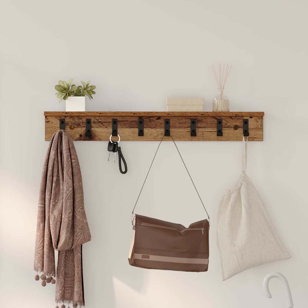 Wall Mounted Nightstand Reclaimed Wood 80 x 10.5 x 10.5 cm