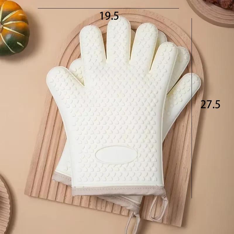 

Anti Scald Gloves Kitchen Anti Slip and Heat-resistant Silicone Gloves Thickened Cotton High Temperature Resistant Waterproof
