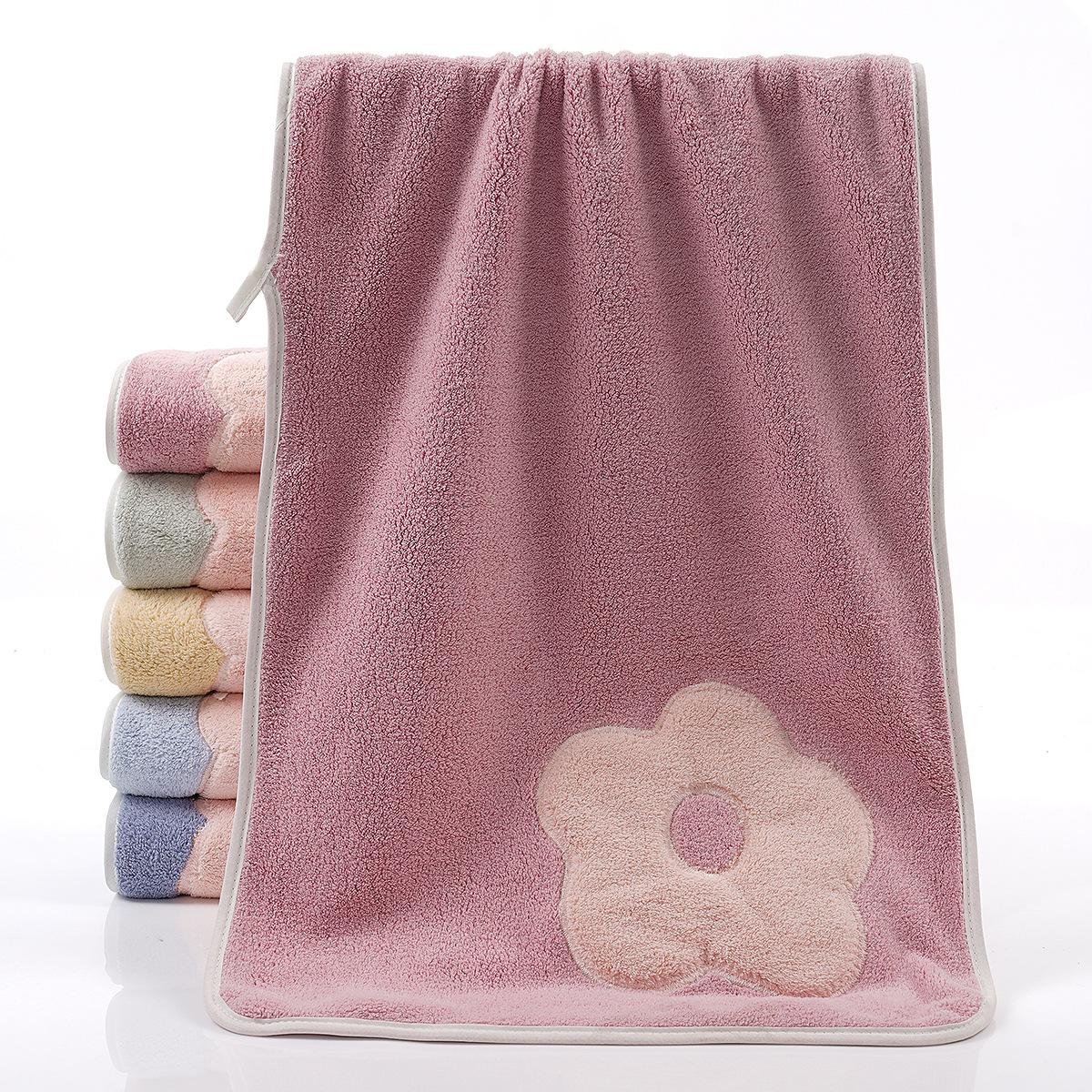 

Embroidered patch towel 35*75 One size рожевий