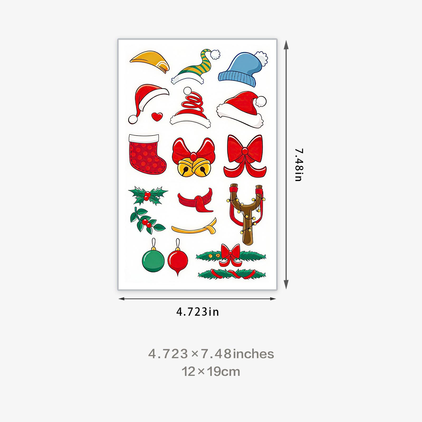 

Tattoo Stickers Cartoon Cute Christmas Elements Tattoo Stickers Waterproof And Long-Lasting Non-Reflective 12*19