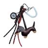1PC Dog Vintage Brown Autumn And Winter Leather Sausage Dog Chocolate For Mobile Phone Bags Keychain