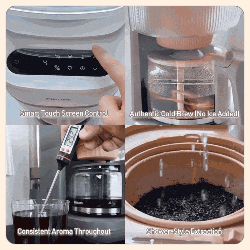 Philips Kaffetrakter Kaffemaskin HD7997 Dobbeltemperatur Amerikansk Stil Kvern og Brygg Kaffemaskin