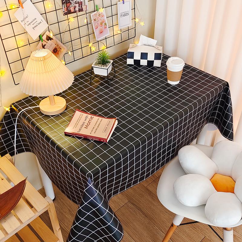 Mantel de PVC Impermeable y a Prueba de Aceite Estilo Nórdico - Rectangular, Diseño Artístico, Fácil de Limpiar, Mantel para Mesa de Comedor/Café