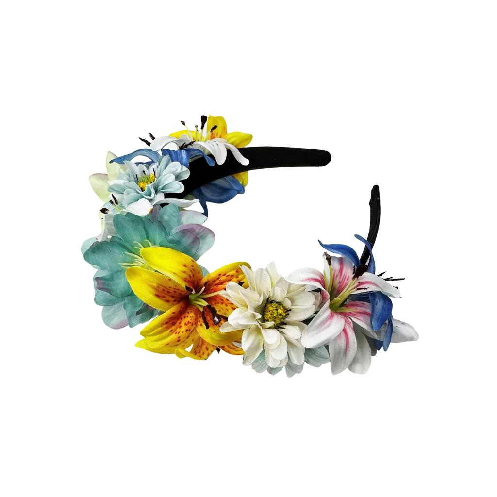 New Mori ins wind simulation flower women's headband hair accessories, Hawaiian vacation headgear