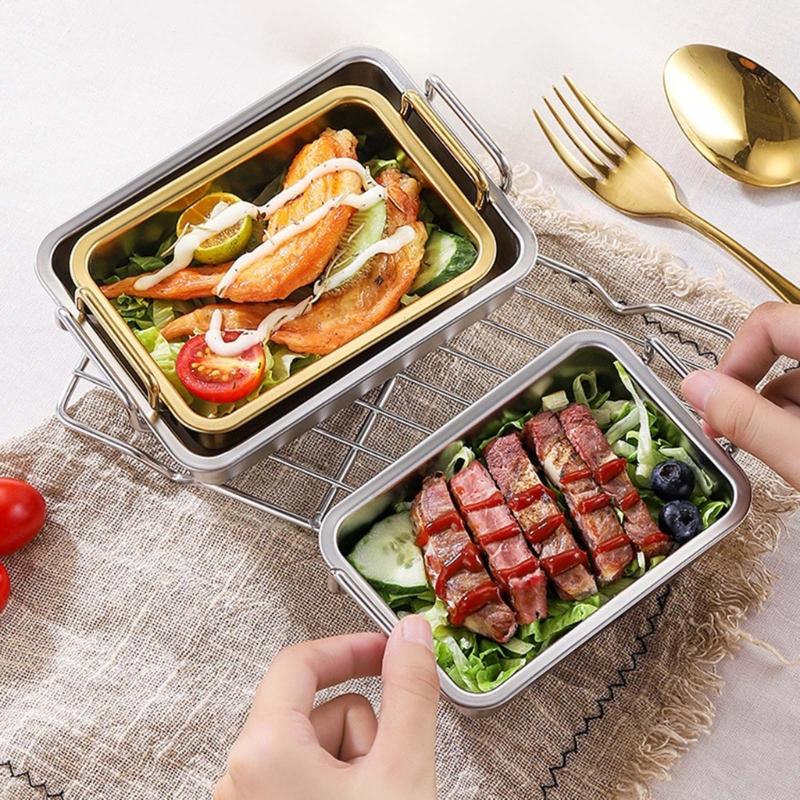 Practical Rectangular Cake Tins Efficient Stainless Steel Oven Tray For Roasting Baking Healthy And Rusts Resistant