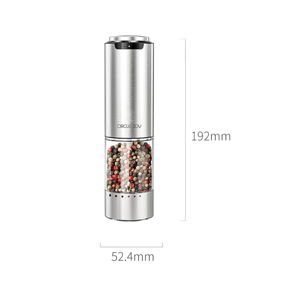 Circle Joy Electric Pepper Grinder, Rechargeable Home-Use Sichuan Pepper Black Pepper Sea Salt Grinder Seasoning Bottle Jar, Single Pack