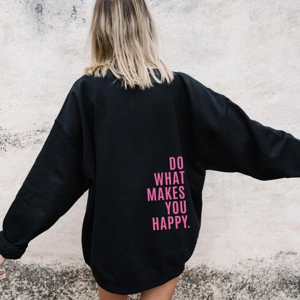 Sweat à capuche pour femme à manches longues, coupe ample, avec motif lettre graphique, pull décontracté