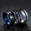 BLUELANS RINGS Color Thin Brushed 8MM Dual Line-Inside Unisex Band Finger Ring Jewelry