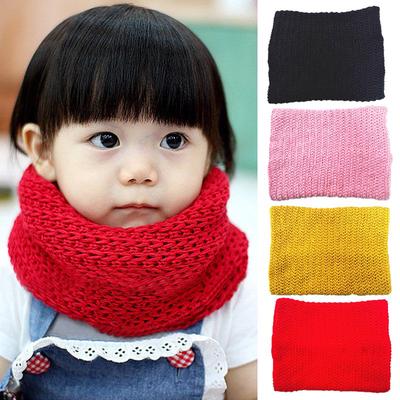 Kids Baby Boy Girls Cotton Scarf Winter Warm Knitted Collar Neck Wrap Scarves VS