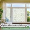 Frosted Window Privacy Film UV Blocking Static Cling Non-Adhesive, Cross Pattern Decorative Cover for Glass Door Home Office