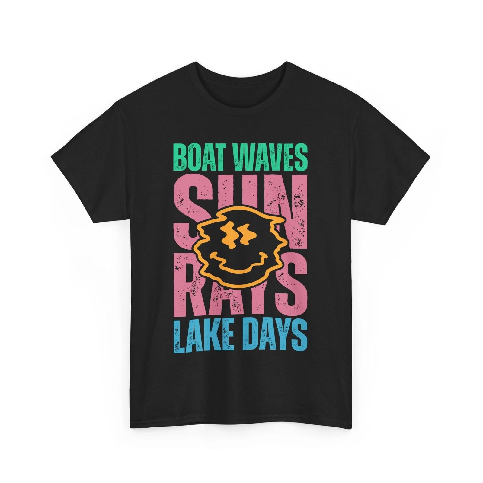 

Tropical Vibes T-Shirt | boat waves sun rays lake days Shirt - Summer T-Shirt 2XL