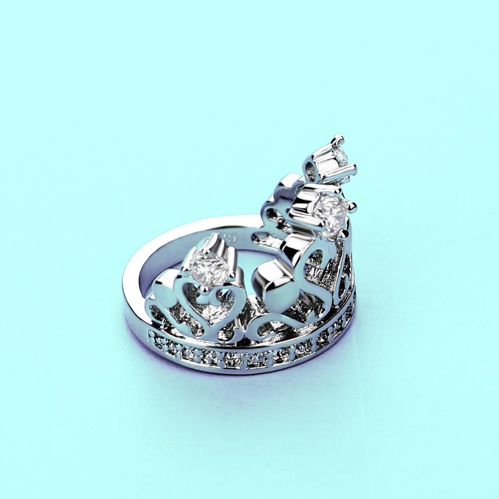 Summer Women's 925 Silver Ring Noble 17.5MM Crown Ring Female Luxury Jewelry AAA Cubic Zircon Inlaid Wedding Ring with GiftBox