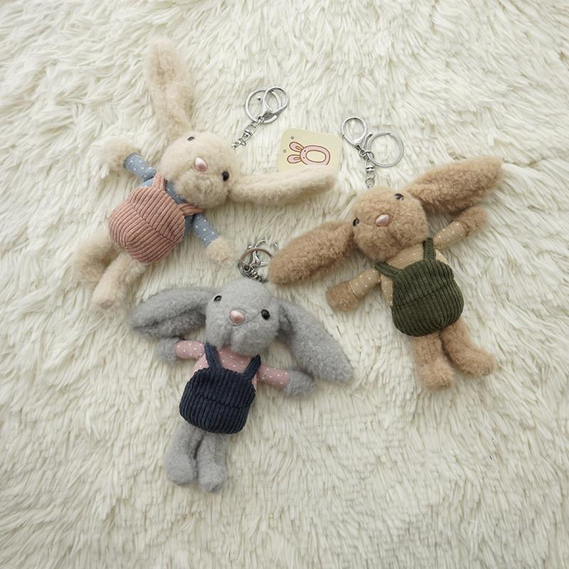 Adorable Long-eared Bunny Keychain Plush Rabbit Doll Soft Toy For Bags And Gifts