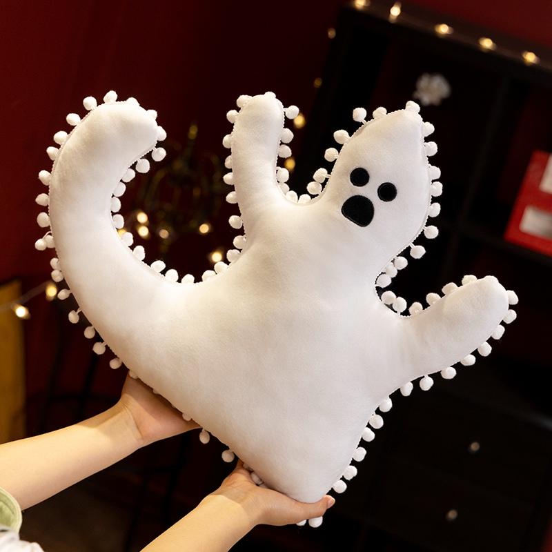 Non-Toxic New Halloween Ghost Pillow Plush Soft Cute Ghost Throw Pillow Decor Halloween Decorative Gift Toy Gift