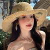 Embroidered Flower Weave Hat Boho UV Protection Cap Casual Beach Hat  Party