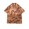 Summer Retro Oil Painting Flower Shirt Men's Short-sleeved Cuban Collar Shirt Hawaiian Loose Couple Jacket