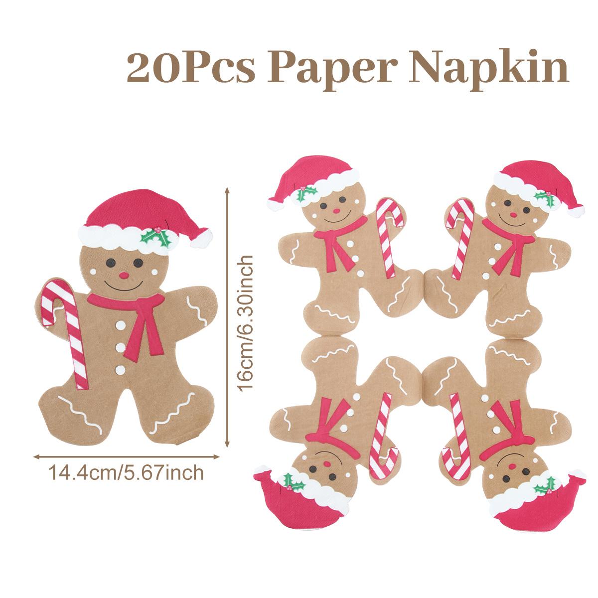 

Christmas Gingerbread Man Napkins Merry Christmas Decorations for Home 2025 Navidad Natal Xmas Snowflake Snowman Paper New Year