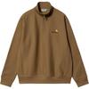 Carhartt WIP SS24 Half Zip American Script Sweat Unisex Sweatshirt Brown I027014-HZ-XX