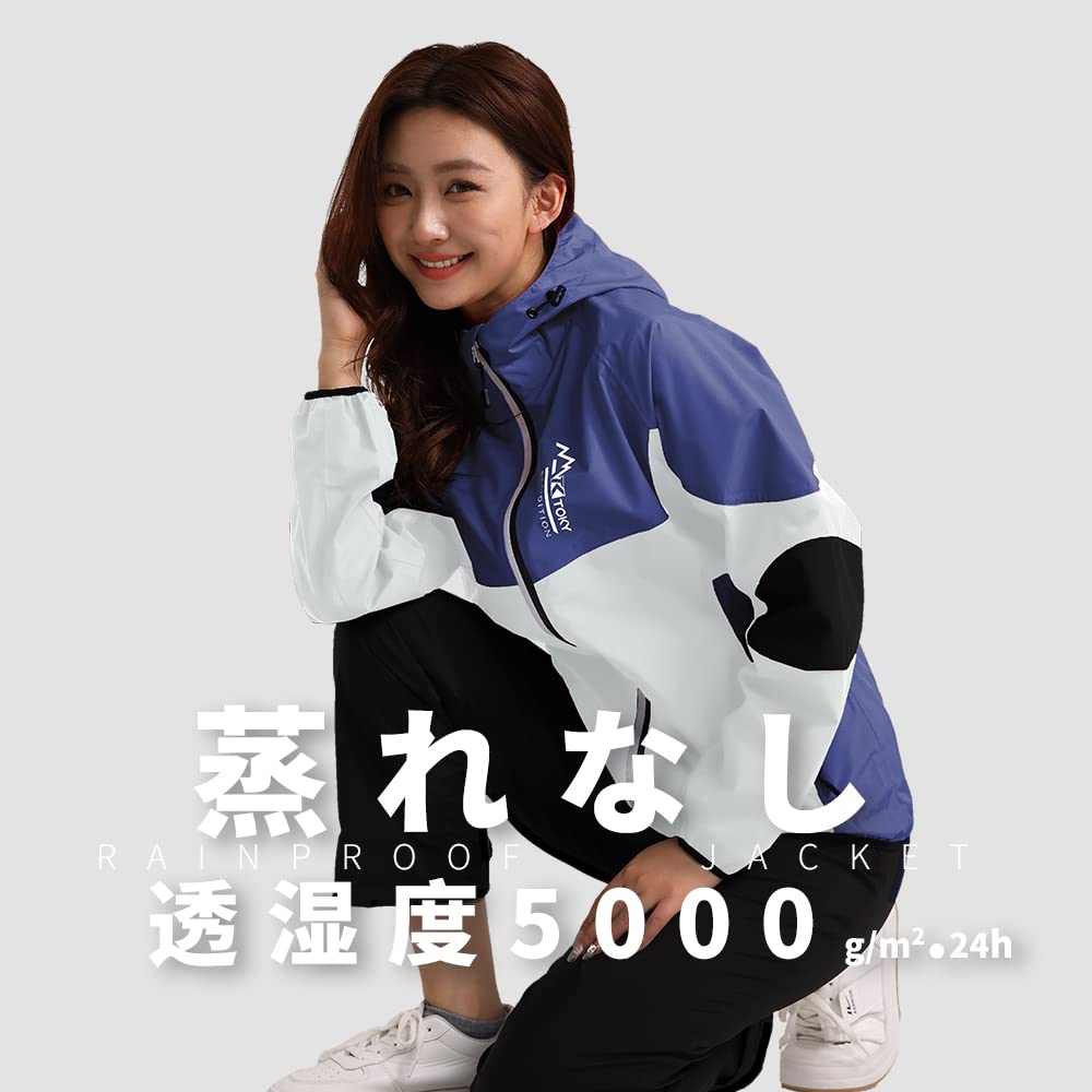 Golf Rain Top and Mountain Rain Outdoor Purple M [Arashiyama] Women's Wear, Bottom, Parka, Suit, Jacket, Waterproof, Lightweight, (Rain Suit)