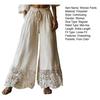 Women Pants Drawstring Adjustable Waistband High Waist Summer Pants Pure Color Loose Fit