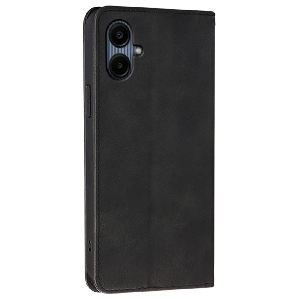 For Samsung Galaxy A06 4G/5G Case Wallet Calf Texture Leather Phone Cover with Hidden Magnetic Closure