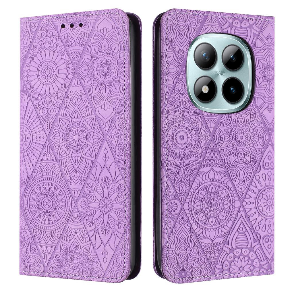 For Xiaomi Redmi Note 15 Pro 4G (Global) Case Imprinted Flower Wallet Stand Leather Phone Cover