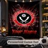 TapestrySheffield United FC Custom Name Text Personalized Wall Hanging Tapestry Home Wall Decor