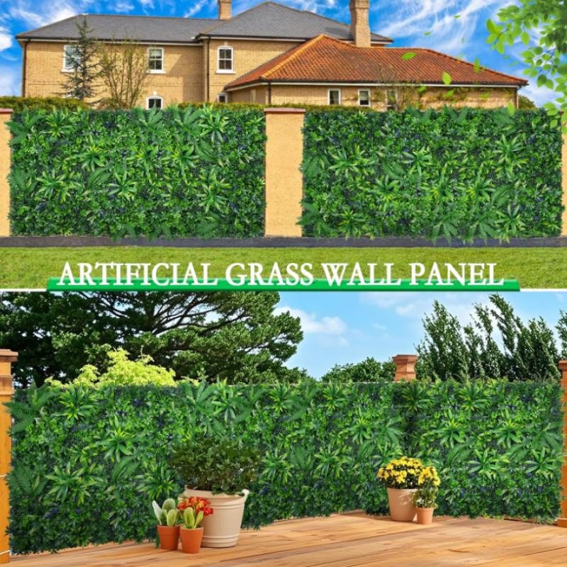 40X60cm Artificial Plants Grass Wall Panel Boxwood Hedge for Outdoor Home Garden Fence Jungle Decoration Fake Plant Landscape