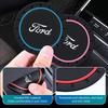 For Ford 2Pcs Car Logo Silicone Coaster Anti-Slip Water Cup Drink Mats Auto Accessories Escort KA Flex Everest KA Expedition