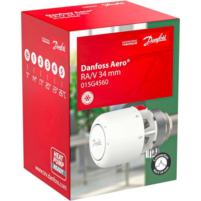 Aero ra/v, 34mm danfoss 015g4560 tête thermostatique mécanique 7 à 28 °c