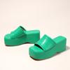 Liyke Sommer Rosa Kilesandaler Dame Plattformsandaler Koselig Lær Peep Toe Slip On Høye Hæler Casual Strand Slidesko Dame