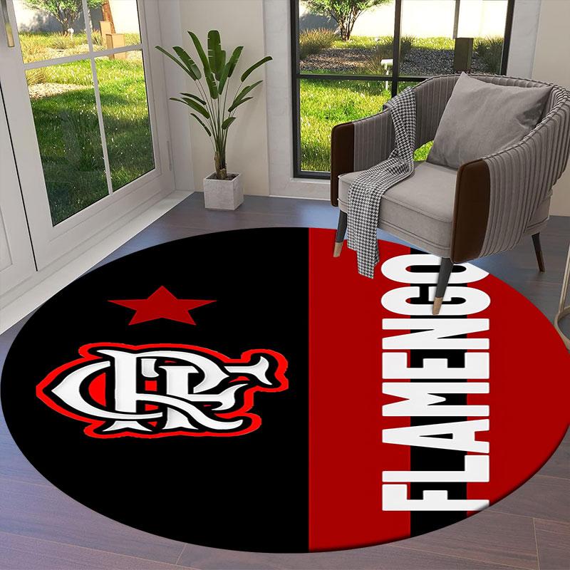 Clube De Regatas Do Flamengo Round Area Rug,Carpet Rug for Living Room Bedroom Sofa Playroom Decor,Non-slip Floor Mat