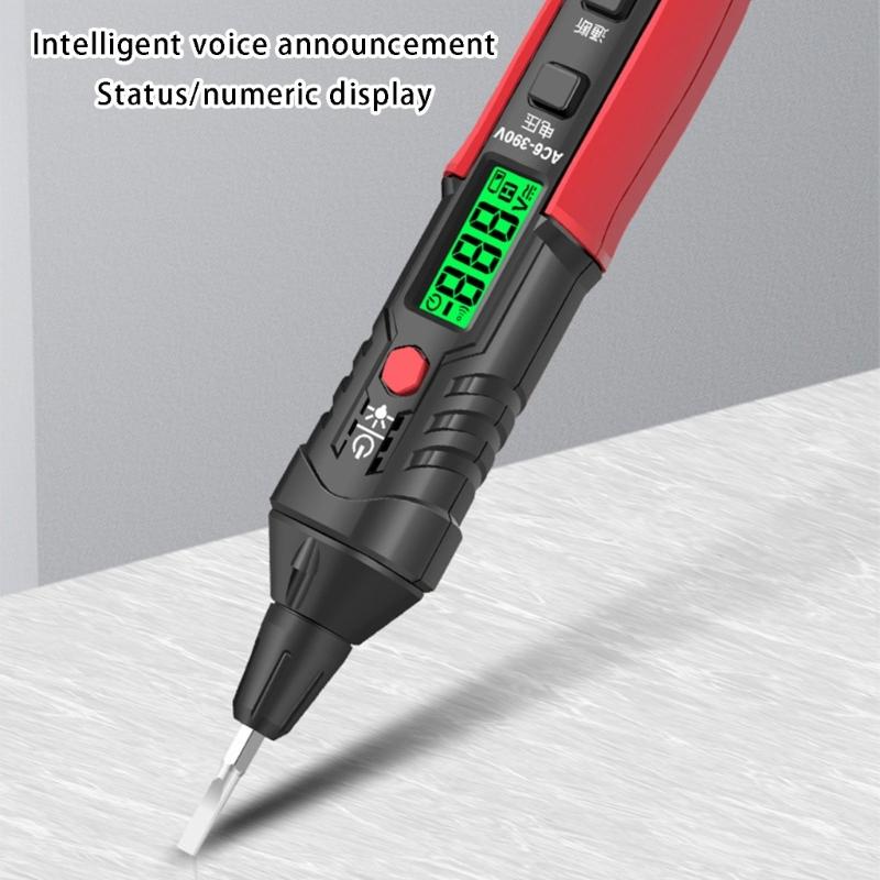 Voltage Tester, Not-Contact Voltage Tester, Electrical Tester, AC6V-390V Digital Buzzers Alarm, Live Wire Tester