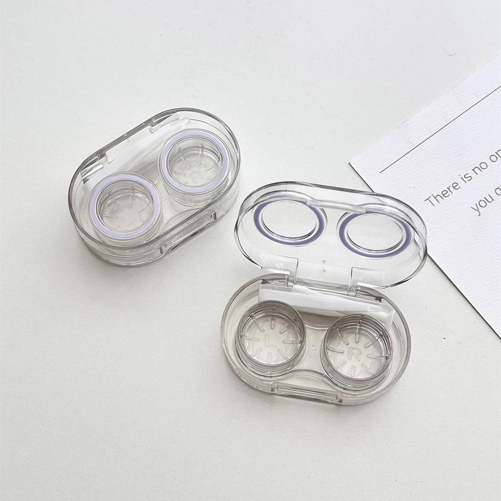 New Style Transparent Tweezers Suction Stick Container Set Portable Contact Lens Box for Women Travel Contact Lenses Case