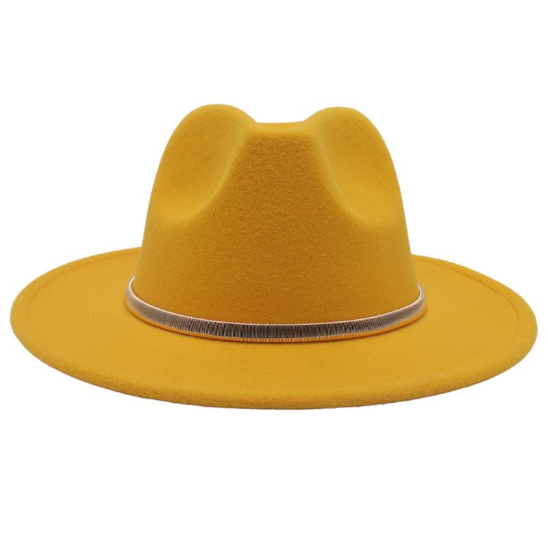 European And American Cashmere Top Hat Gold Ring Accessories Fashion Jazz Hat Four Seasons Popular Felt Hat Gentleman Lady Big Edge Hat (